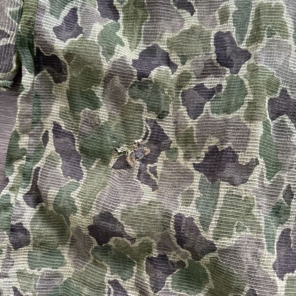 VTG 60s 70s Kamo Vietnam Military Mosquito Net Jacket Large Frog Camo Sheer Mesh - Picture 12 of 15